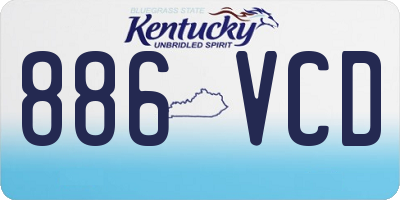 KY license plate 886VCD