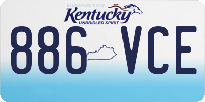 KY license plate 886VCE