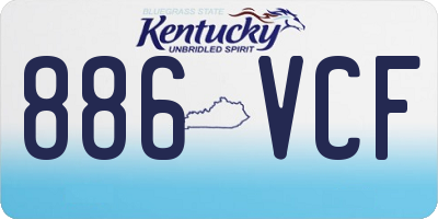 KY license plate 886VCF
