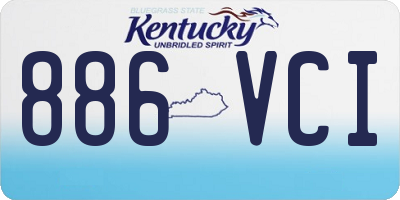 KY license plate 886VCI
