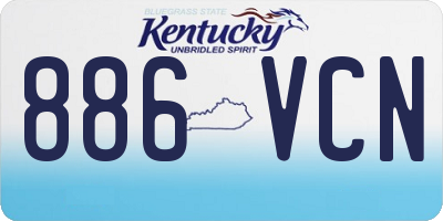 KY license plate 886VCN