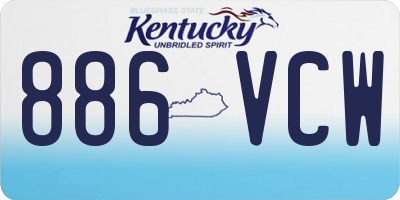 KY license plate 886VCW