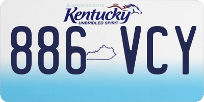 KY license plate 886VCY