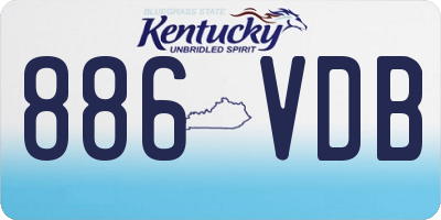 KY license plate 886VDB