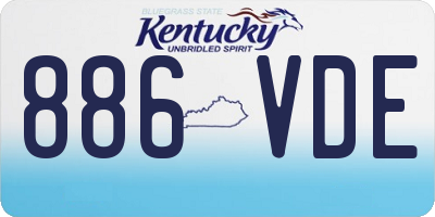 KY license plate 886VDE