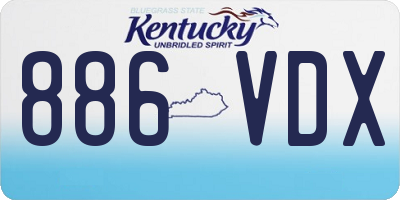 KY license plate 886VDX