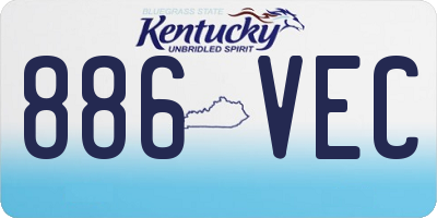 KY license plate 886VEC
