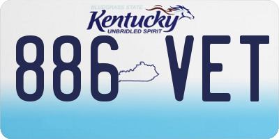 KY license plate 886VET