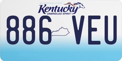 KY license plate 886VEU