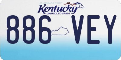 KY license plate 886VEY