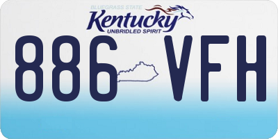 KY license plate 886VFH