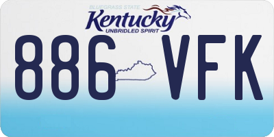 KY license plate 886VFK