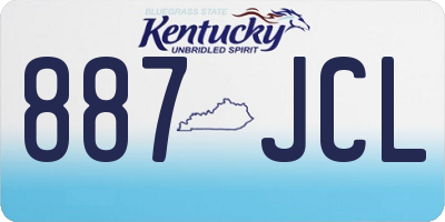 KY license plate 887JCL