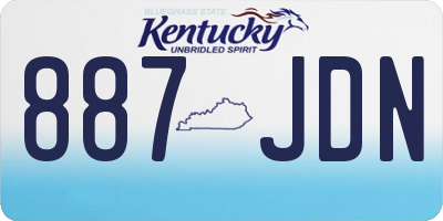 KY license plate 887JDN
