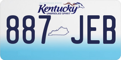 KY license plate 887JEB