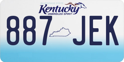 KY license plate 887JEK