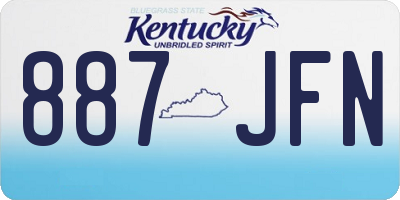 KY license plate 887JFN