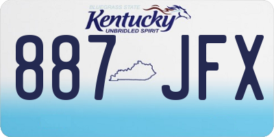 KY license plate 887JFX