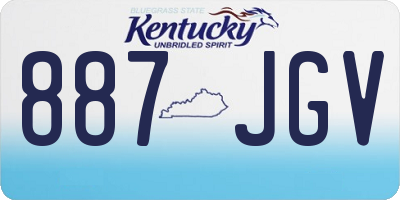 KY license plate 887JGV