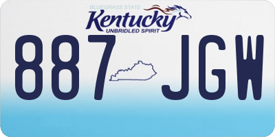 KY license plate 887JGW