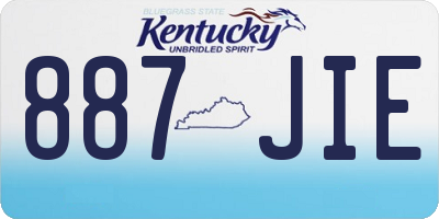 KY license plate 887JIE