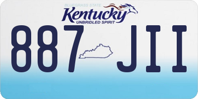 KY license plate 887JII