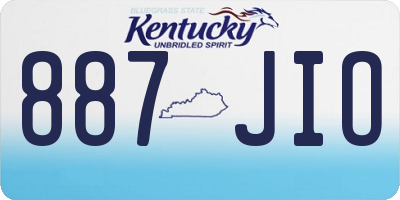 KY license plate 887JIO