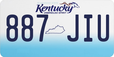 KY license plate 887JIU