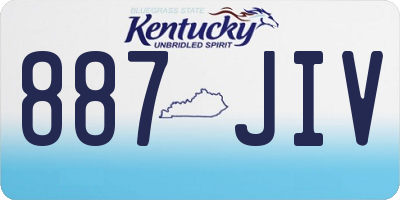 KY license plate 887JIV