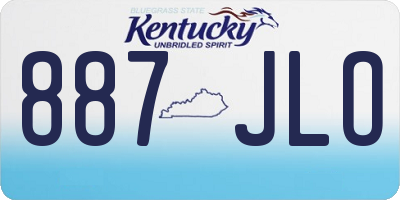 KY license plate 887JLO