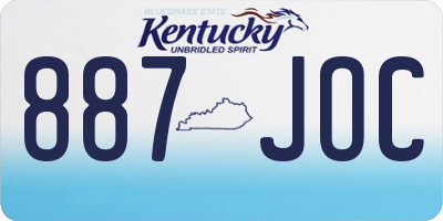 KY license plate 887JOC