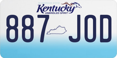 KY license plate 887JOD