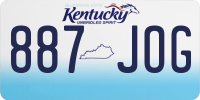 KY license plate 887JOG