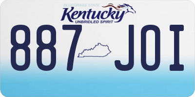 KY license plate 887JOI
