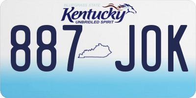 KY license plate 887JOK