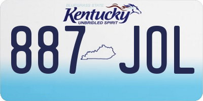 KY license plate 887JOL