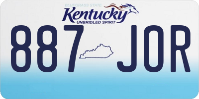 KY license plate 887JOR