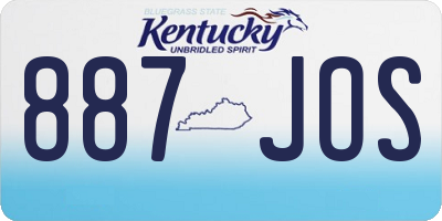 KY license plate 887JOS