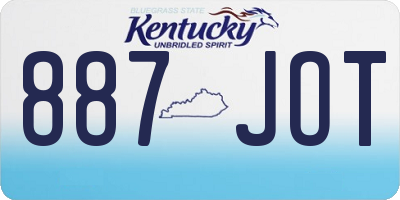 KY license plate 887JOT