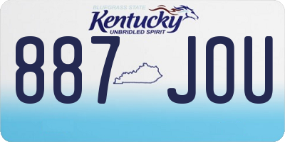 KY license plate 887JOU