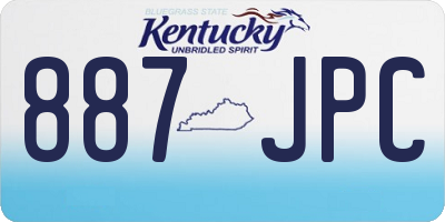 KY license plate 887JPC