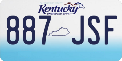 KY license plate 887JSF