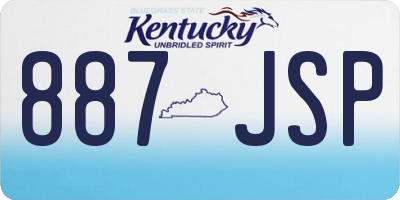 KY license plate 887JSP