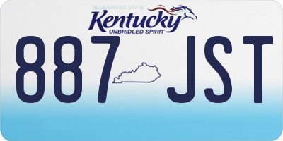 KY license plate 887JST