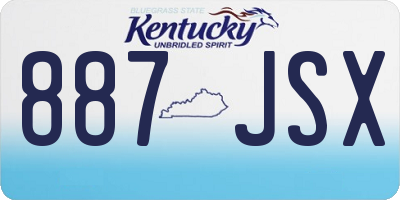 KY license plate 887JSX