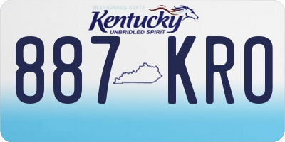 KY license plate 887KRO