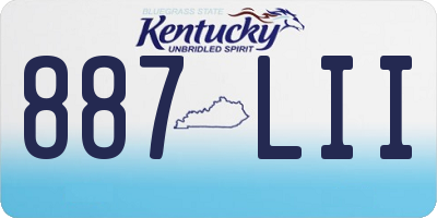 KY license plate 887LII