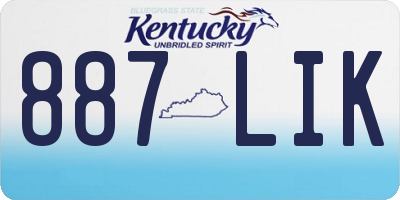 KY license plate 887LIK