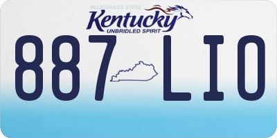 KY license plate 887LIO