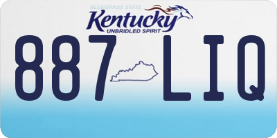 KY license plate 887LIQ